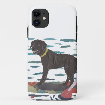 Black Labrador  Beach Dog Case-mate Iphone Case by BlessHue at Zazzle