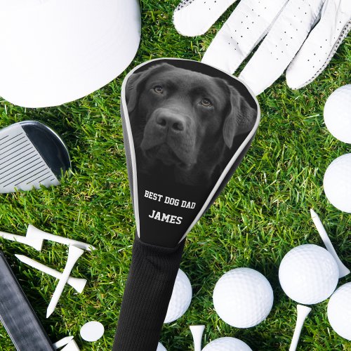 Black Labrador Best Dog Dad custom Name Golf Head Cover