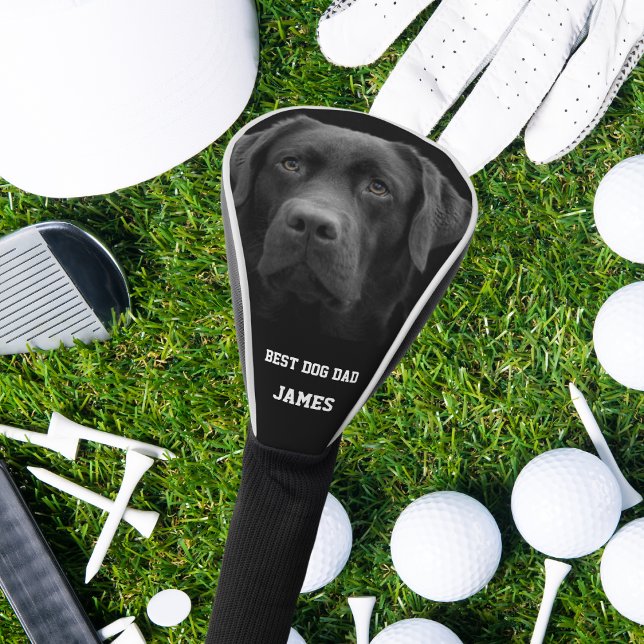 Black Labrador Best Dog Dad custom Name Golf Head Cover (Creator Uploaded)