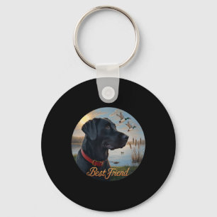 Black Labrador Best Friend. Hunting Waterfowl Duck Keychain