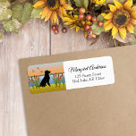 Black Labrador Bird Dog Sunset Label