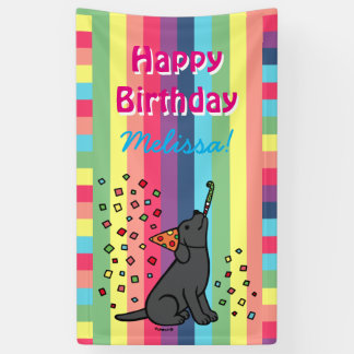 Black Labrador Birthday Party Confetti Banner
