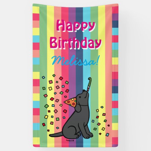 Black Labrador Birthday Party Confetti Banner