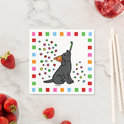 Black Labrador Birthday Party Confetti Napkins