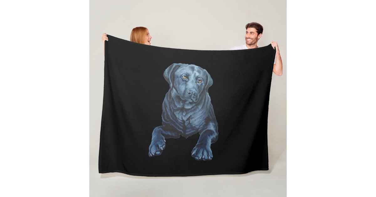Black Labrador Blanket Dog Art Fleece Blankets Zazzle