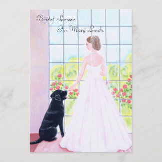 Black Labrador Bridal Shower Invitation