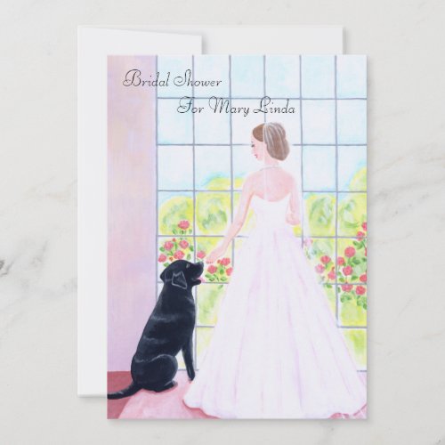 Black Labrador Bridal Shower Invitation