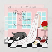 Black Labrador Bridal Shower Invitation (Front/Back)