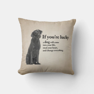 Black Labrador Changes Everything Throw Pillow