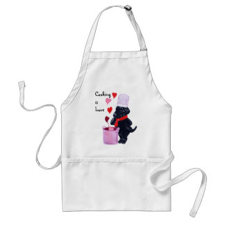 Black Labrador Chef Painting Adult Apron