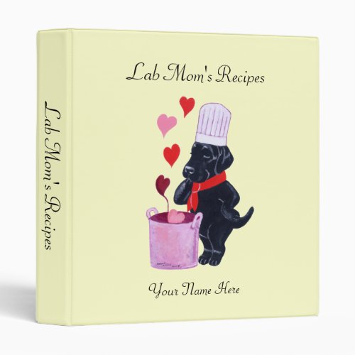 Black Labrador Chef Painting Binder