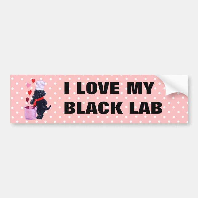 Black Labrador Chef Painting Bumper Sticker (Front)