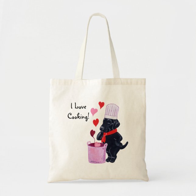 Black Labrador Chef Painting Tote Bag (Front)