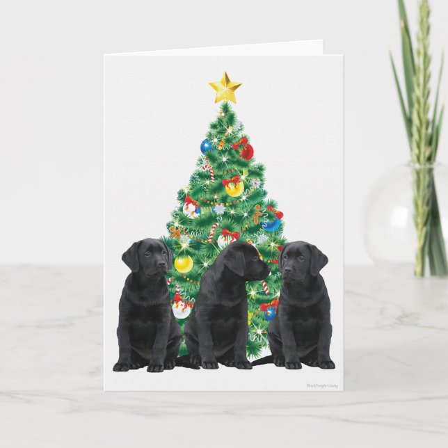 Black Labrador Christmas Card (Front)