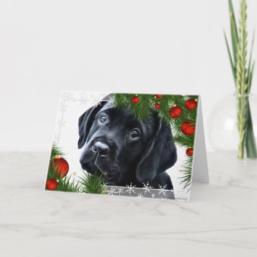 Black Labrador Christmas Card