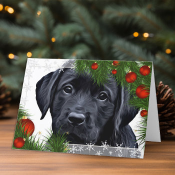 Black Labrador Christmas Card by BlackDogArtJudy at Zazzle