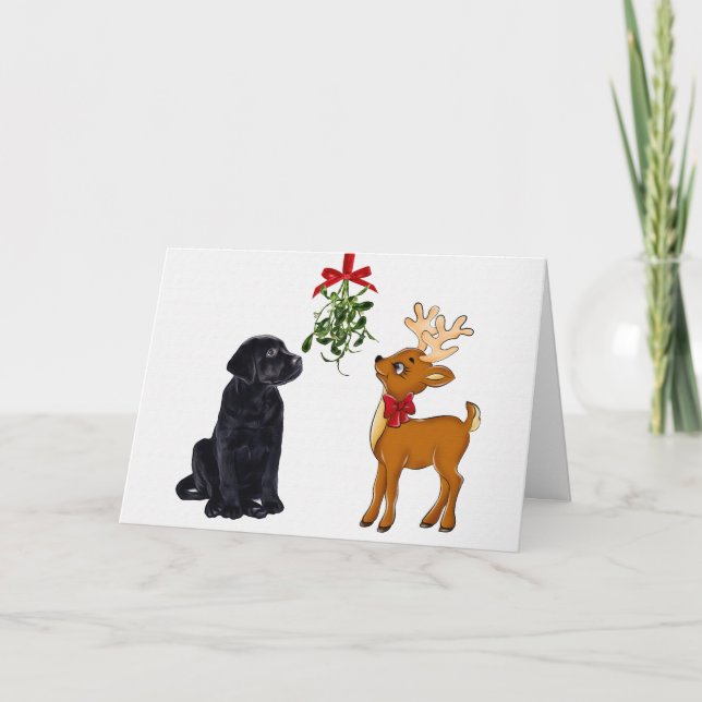 Black Labrador Christmas Card (Front)