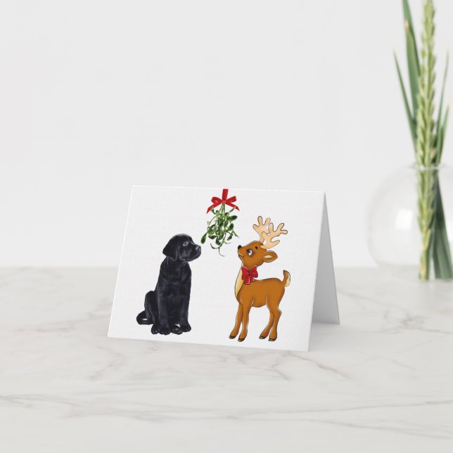 Black Labrador Christmas Card (Front)