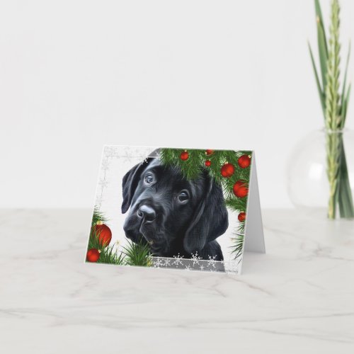 Black Labrador Christmas Card