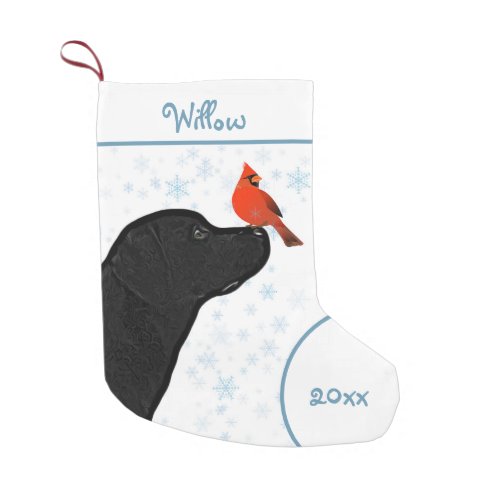 Black Labrador Christmas Cardinal _ Cute Lab Dog Small Christmas Stocking