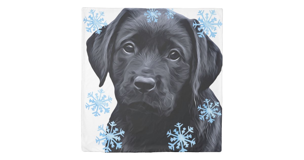 Black Labrador Christmas Cute Dog Puppy Lab Duvet Cover Zazzle Com - Black Lab Home Decor