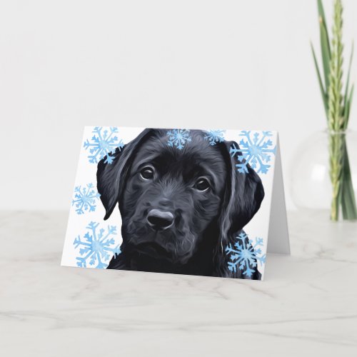 Black Labrador Christmas _ Cute Puppy Black Lab Holiday Card