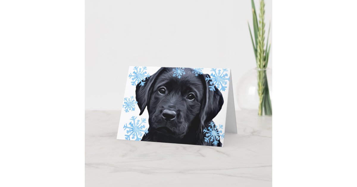 Black Labrador Christmas Cute Puppy Black Lab Holiday Card Zazzle