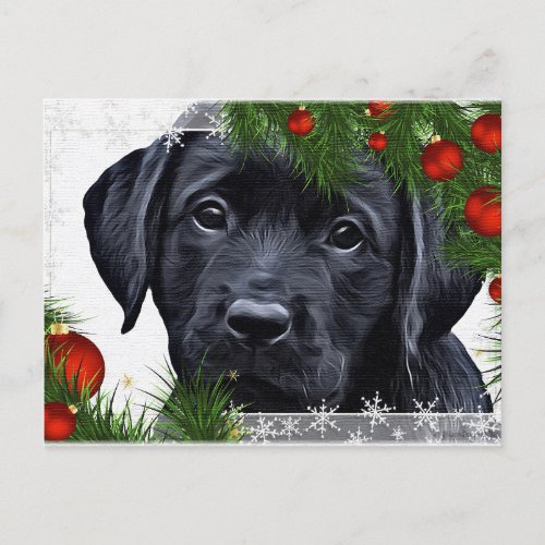Black Labrador Christmas _ Dog Holiday _ Black Lab Postcard