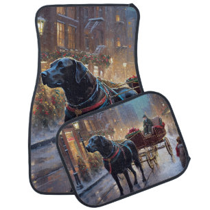 Black Labrador Christmas Festive Season  Car Floor Mat