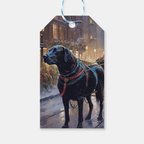 Black Labrador Christmas Festive Season  Gift Tags