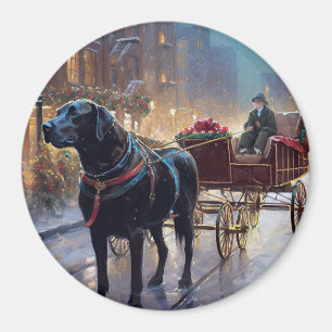 Black Labrador Christmas Festive Season Magnet