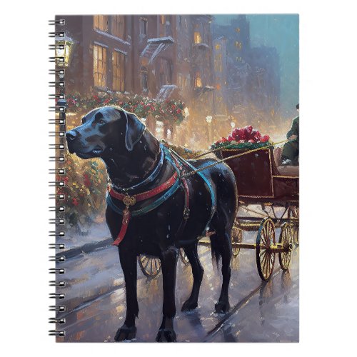 Black Labrador Christmas Festive Season  Notebook