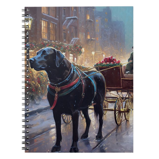 Black Labrador Christmas Festive Season  Notebook (Front)
