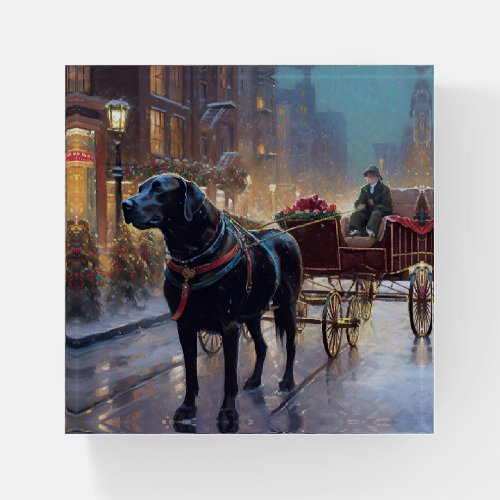 Black Labrador Christmas Festive Season  Paperweight