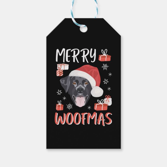 Black Labrador Christmas Gift Tags (Front)