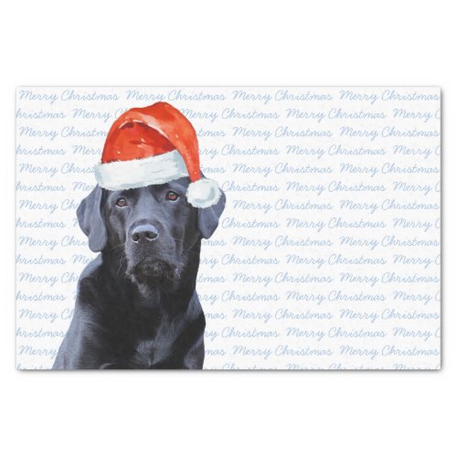 Black Labrador Christmas Holiday Cute Santa Dog Tissue Paper