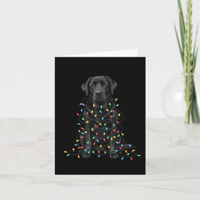 Black Labrador Christmas I'm Fine Everything Is Fi Card (Front)
