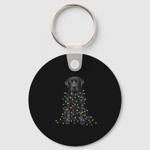 Black Labrador Christmas I'm Fine Everything Is Fi Keychain