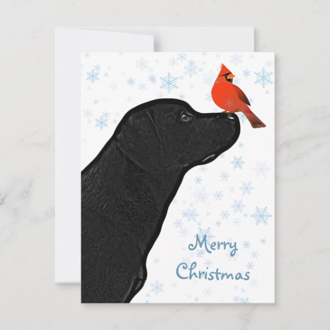 Black Labrador Christmas Invitation (Front)