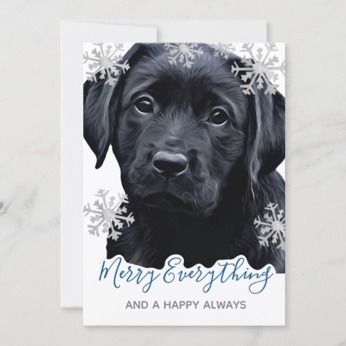 Black Labrador Christmas _ Merry Everything Puppy Holiday Card