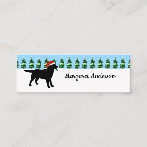 Black Labrador Christmas Santa Bookmark Mini Business Card