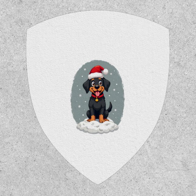 Black Labrador Christmas Santa Hat Xmas Pajama T-S Patch (Front)