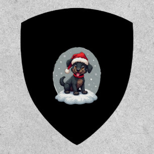 Black Labrador Christmas Santa Hat Xmas Pajama T-S Patch