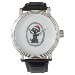 Black Labrador Christmas Santa Hat Xmas Pajama T-S Watch