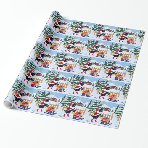 Black Labrador Christmas Santa Wrapping Paper