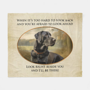 Black Labrador Comfort Quote Fleece Blanket