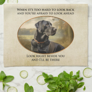 Black Labrador Comfort Quote Kitchen Towel