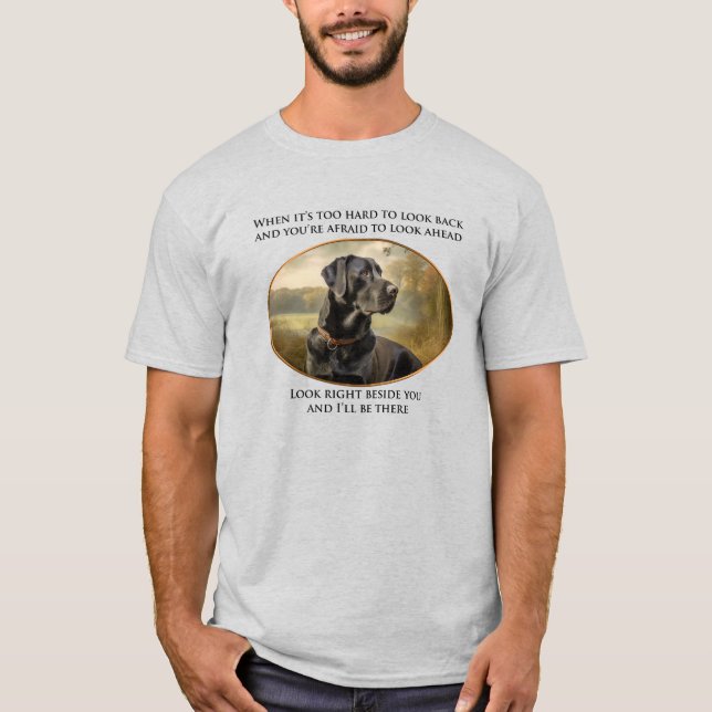 Black Labrador Comfort Quote T-Shirt (Front)