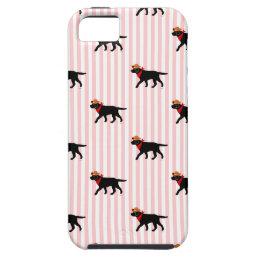 Black Labrador Cowboy Cartoon iPhone SE/5/5s Case