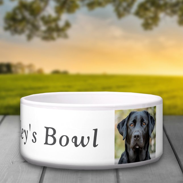 Black Labrador, Custom Photo White Bowl (Black Labrador, Custom Photo White Bowl)